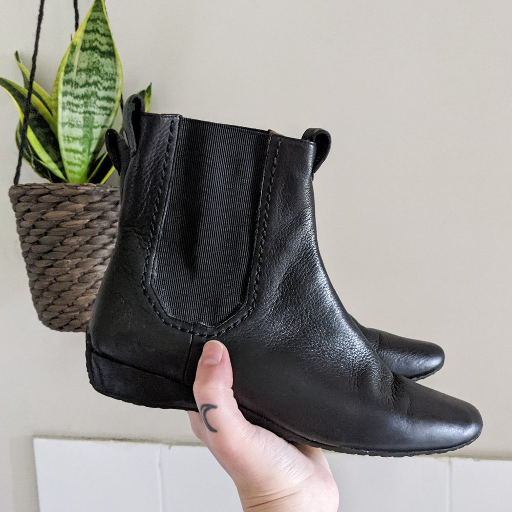 Gentle Souls Black Pebbled Soft Leather Bootie
